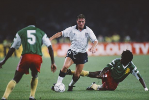 Gazza in action in 1990