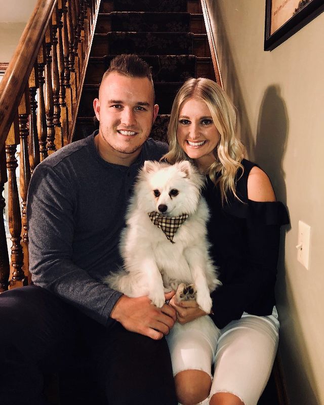 Mike Trout with his wife