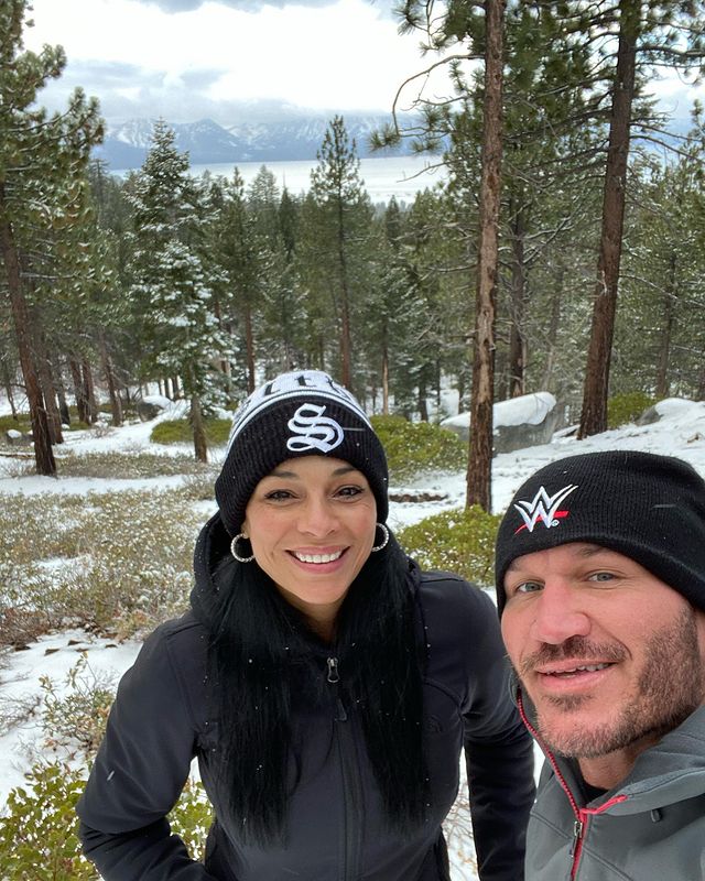 Randy Orton with his wife