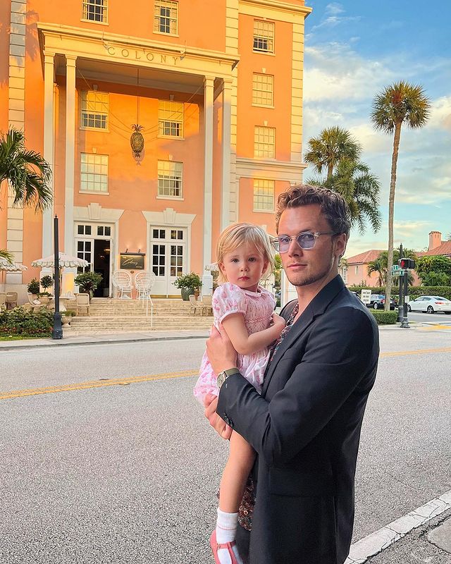 Barron Hilton II with his daughter