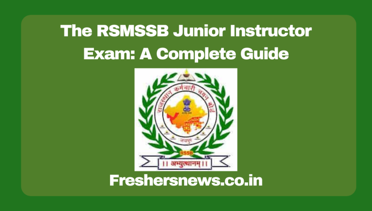 RSMSSB Junior Instructor