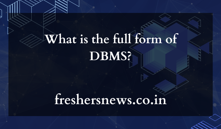 What is the full form of DBMS?